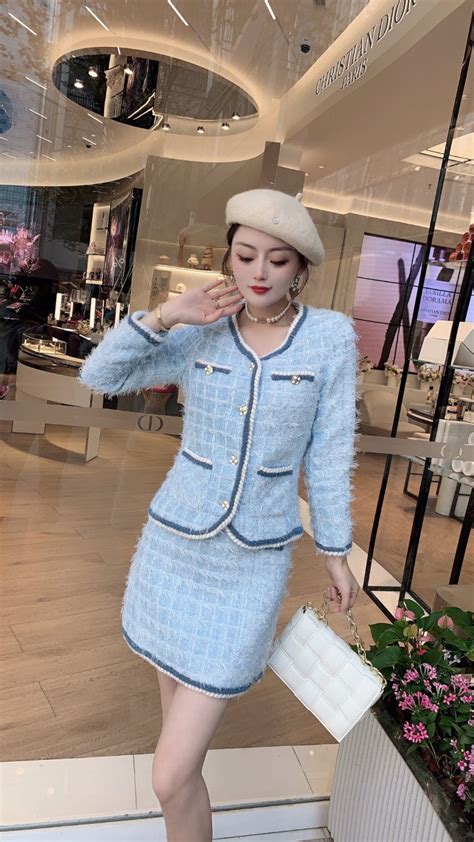 chanel 2 piece set outfits